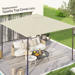 Toile de rechange pour pavillon tonnelle tente toit de remplacement gazebo de jardin polyester 180 g/m² 3 x 3 m crème