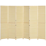 Paravent en bois de bambou 6 panneaux 270 x 180 cm séparateur de pièce cloison de séparation pliable - naturel