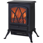 Cheminée électrique sur pied 1000/2000 W, fausse cheminée décorative avec effet flamme LED, protection contre la surchauffe, zone de couverture 15-30 m², noir