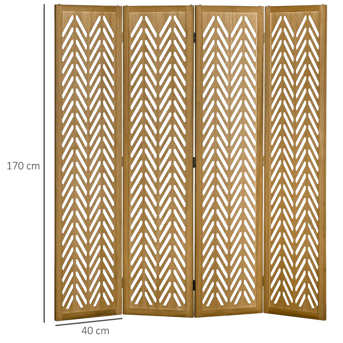 Paravent en bois ajouré séparateur de pièce closion intérieur pliable 4 panneaux en bois 160 x 170 cm naturel