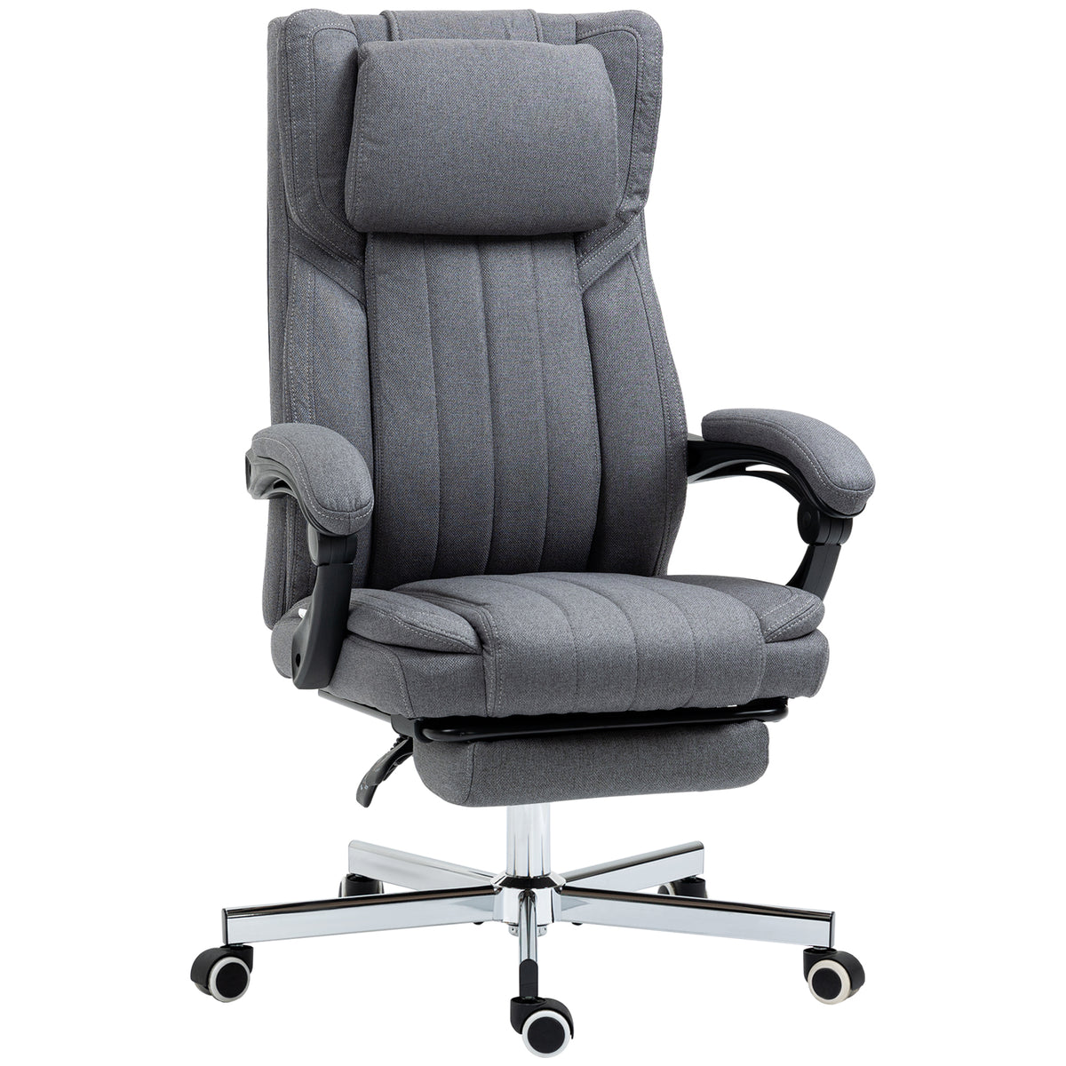 Chaise de bureau siège pivotant dossier inclinable hauteur réglable 65 x 61 x 105-113 cm gris