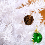 Sapin Arbre de Noël Artificiel Blanc 150 cm 680 Branches avec Nombreux Accessoires variés