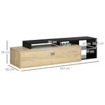 Meuble TV banc TV jusqu'à 65 pouces avec étagère amovible style contemporain porte basculante pour salon chambre