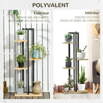 Étagère à plantes escalier fleurs 4 niveaux de différentes hauteurs style industriel en bois 45 x 25 x 110 cm