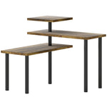 Étagère de cuisine rotative à 3 niveaux, étagère d'angle, cadre en métal, 40 x 18 x 36,5 cm, brun rustique