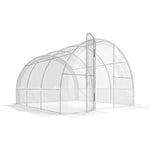 Serre de jardin tunnel 3 x 3 x 2 m 9 m² avec porte à charnières bâche en PE 150 g/m² pour Légumes Plantes Fleurs