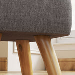 Repose pied salon ottoman siège rembourré en tissu avec pieds en bois 27 x 27 x 26 cm gris