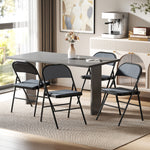 Lot de 4 chaises pliantes chaises de salle à manger portables cadre en acier 45 x 46 x 78 cm gris