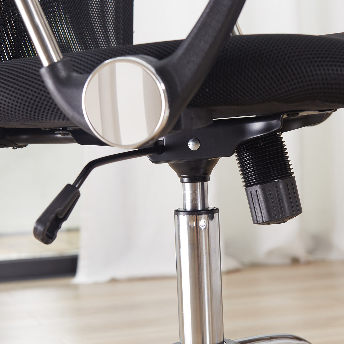 Lot de 2 fauteuils de bureau manager dossier ergonomique hauteur assise réglable pivotant tissu maille noir