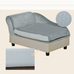 Canapé Chien Chat sur Pied avec Coffre de Rangement Style Moderne Coussin d'assise Amovible Grand Confort 76 x 45 x 43 cm gris clair