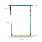 Pilates-Stangen- und Widerstandsband-Set mit verstellbarem Schrägbrett, Trainingsgerät blau