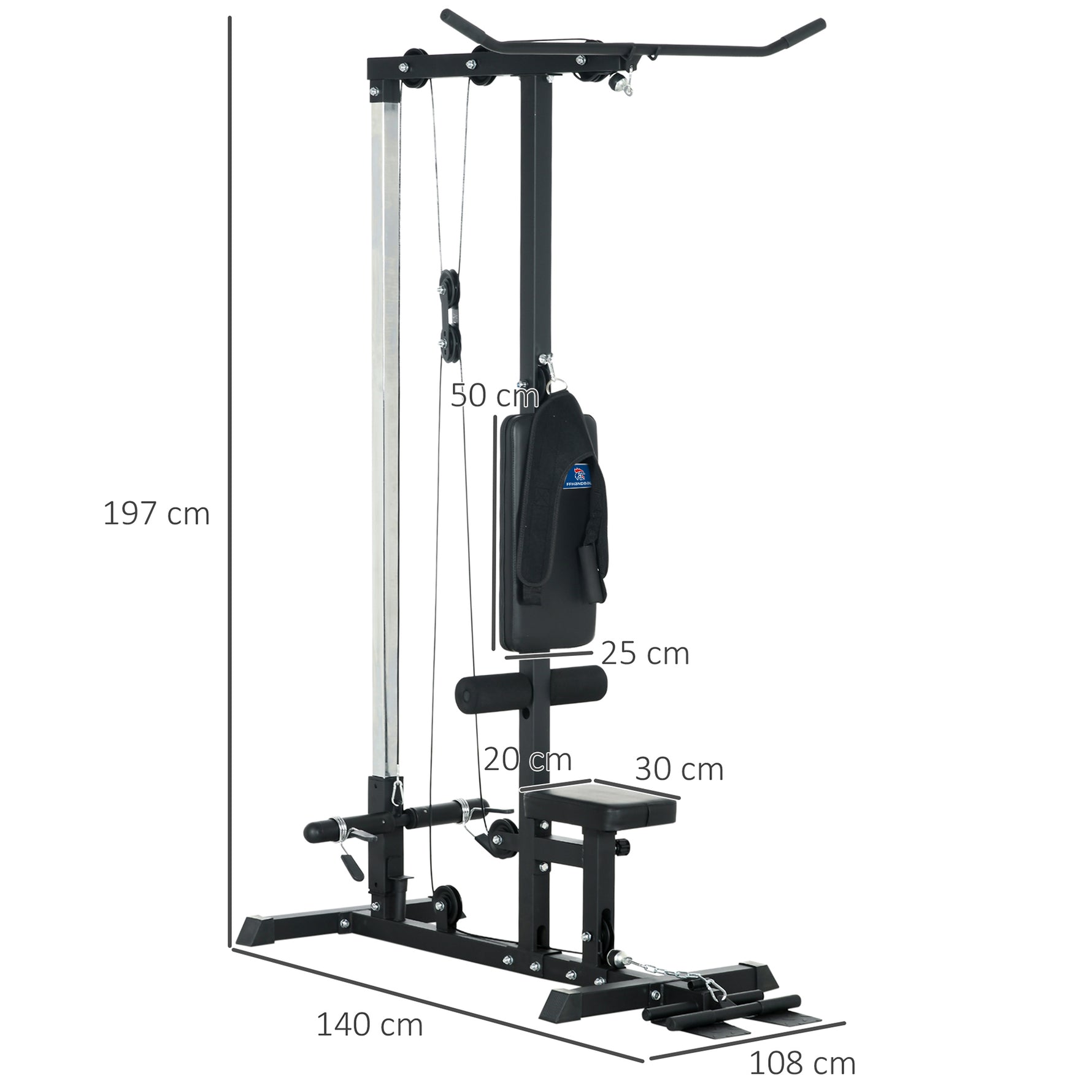 Station de musculation - .fr x FFHandball - Station à Poulie, tirage poitrine, banc de musculation Musculation