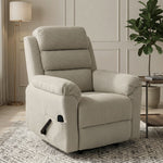 Fauteuil Inclinable de Massage et Chauffage, Fauteuil de Relaxation, Appuie-tête Réglable Poches Latérales, Crème