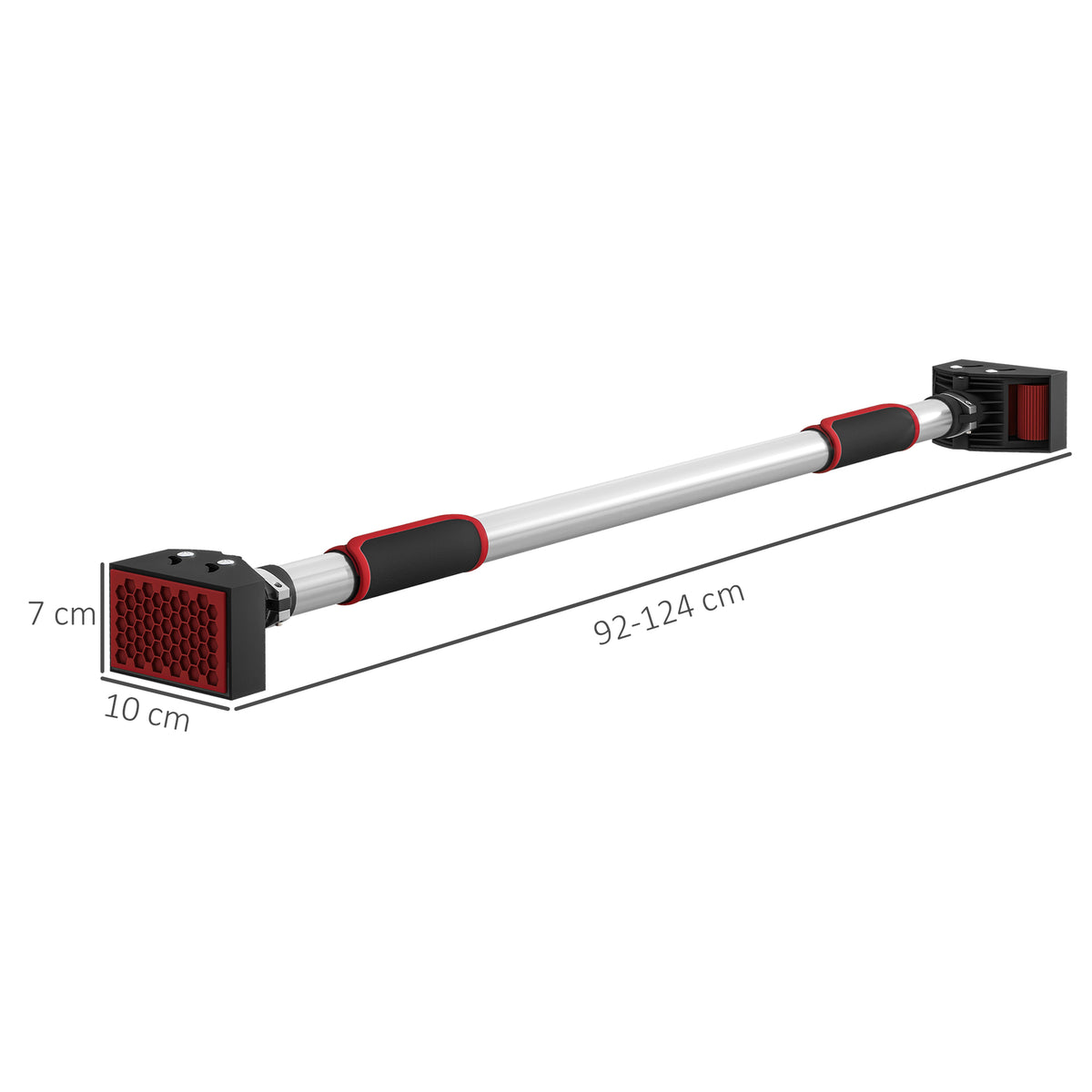 Barre de traction pour porte, barre de musculation pour cadres de porte sans vis - longueur ajustable (92-124cm)