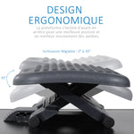 Voetensteun voor kantoor, ergonomische voetensteun, hoek instelbaar tot 30°, in hoogte verstelbaar in 3 standen, voor kantoor en thuis, donkergrijs