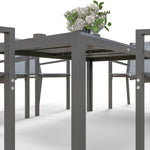 Ensemble de salle à manger de jardin pour 6 personnes salon de jardin extérieur cadres en acier chaises empilables gris
