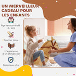 Cheval debout en peluche pour enfant à partir de 2 ans avec effets sonores selle et bride 85 cm (longueur) beige