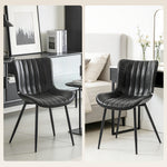 Lot de 2 chaises de salle à manger design moderne et capitonné pour salon, salle à manger, chambre à coucher, noir