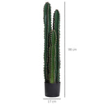 Cactus artificiel grand réalisme plante artificielle grande taille dim. Ø 17 x 98H cm vert