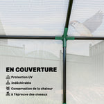 Serre de jardin mini serre 3 fenêtres enroulables couverture en PE haute densité 140 g/m² 180 x 60 x 60 cm blanc