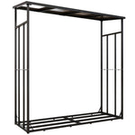 Abri-bûches range-bûche extérieur charge maximale 2000 kg avec housse de protection imperméable 185 x 62 x 184 cm noir