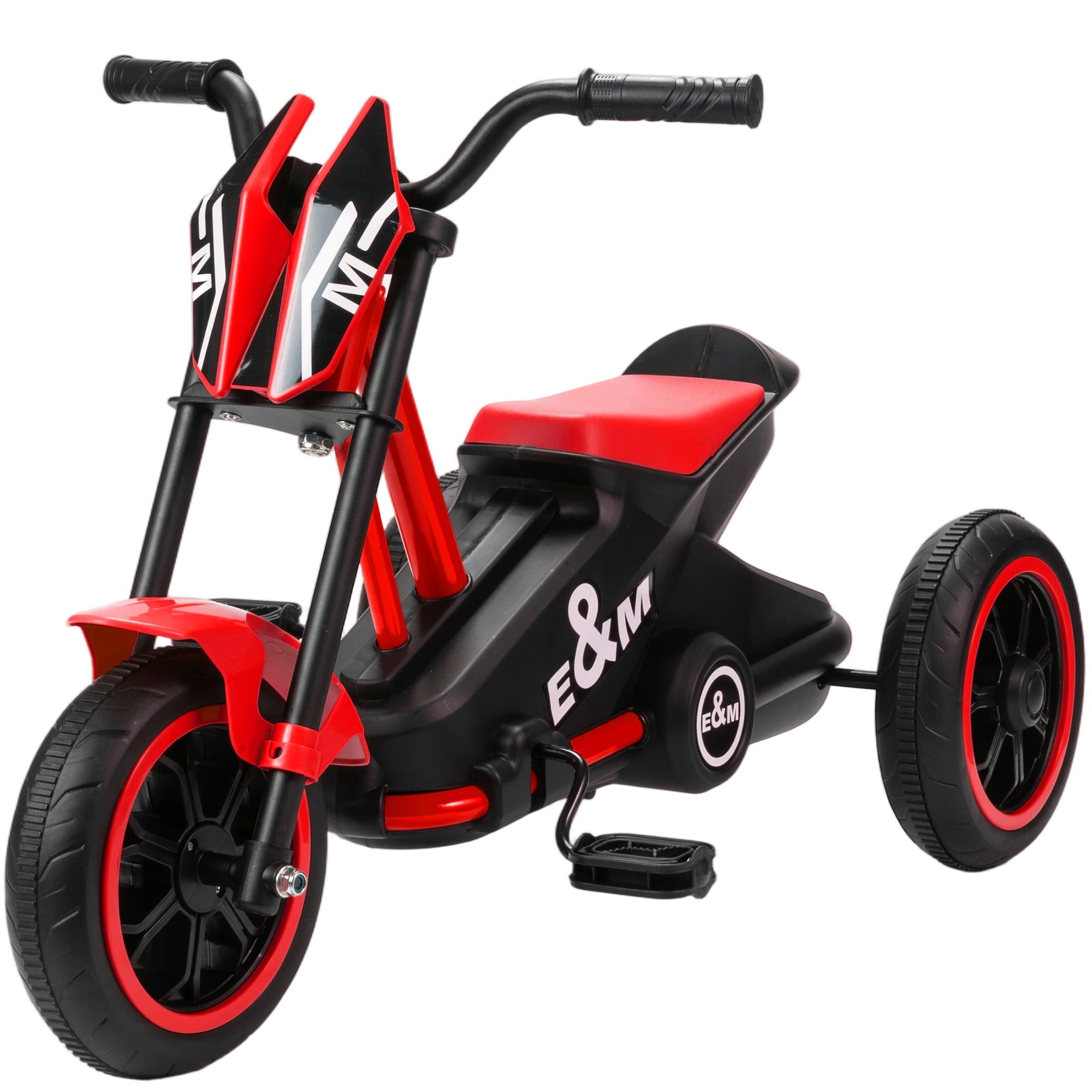 Children's tricycle, 3-wheel balance bike with pedals for 18 to 36 months, for indoor and outdoor use, red