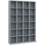 Multimedia-Aufbewahrungsmöbel für 456 CDs / 336 DVDs – Holzregal mit verstellbaren Einlegeböden, 89 x 130,5 cm, grau