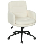 Chaise de bureau, fauteuil de bureau pivotante avec hauteur réglable, fonction de bascule, 61,5 x 65 x 91-101 cm, crème