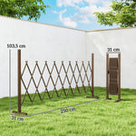 Barrière Extensible rétractable barrière de sécurité 250L x 31l x 104H cm alu métal Chocolat