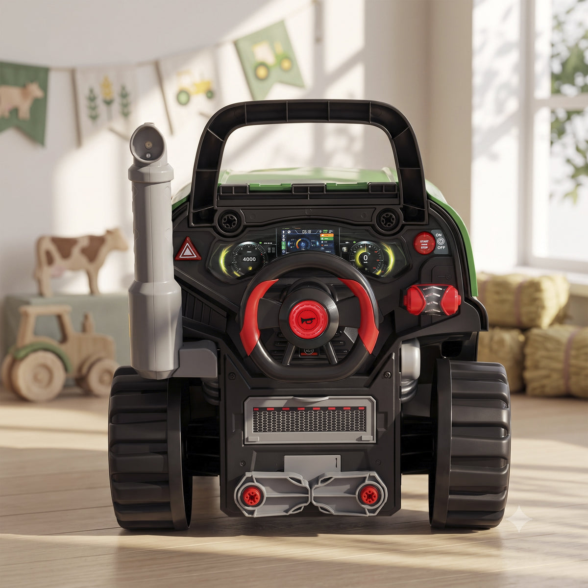 Giocattolo Motore di Camion per Bambini, Camion Meccanico, Volante con Effetto Nebbia, Suoni e Luci per 3-6 Anni, Verde
