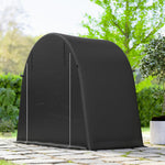 Abri de jardin tente de stockage étanche abri moto porte enroulable fermeture éclair, 245 x 120 x 200 cm, gris foncé