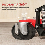 Lot de 2 chariots de manutention de voiture capacité 680kg chariot de déplacement largeur pneu 22,8cm 56x54x19,5cm, noir