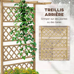 Jardinière avec treillis bac à fleurs pour plantes grimpantes, légumes, fleurs - en effet bois naturel