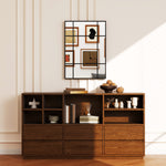Miroir mural verrière rectangulaire style fenêtre, horizontal ou vertical avec 4 crochets, en métal noir - 50x70 cm