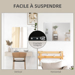 Miroir mural rectangulaire 60 x 80 cm, cadre en MDF, idéal pour la salle de bain, salon ou chambre, blanc