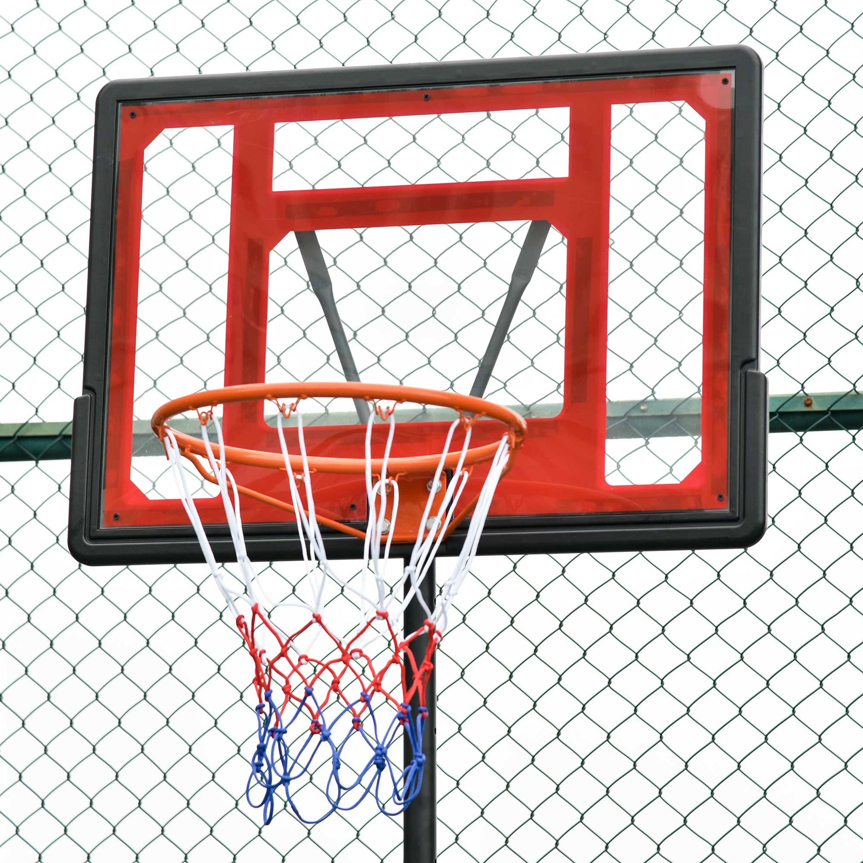 Panier de basket extérieur hauteur réglable 160–210 cm panier de basket sur pied à roulettes base remplissable noir