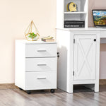 Caisson de Bureau Rangement Bureau sur Roulettes 3 Tiroirs Verrouillables 40 x 40 x 61,5 cm Blanc
