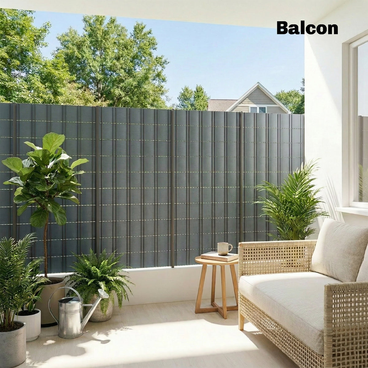 Brise-vue PVC Rouleau Occultant 140m Bande de Protection Visuelle 450g/m² 120 Clips de Fixation Imperméable Gris