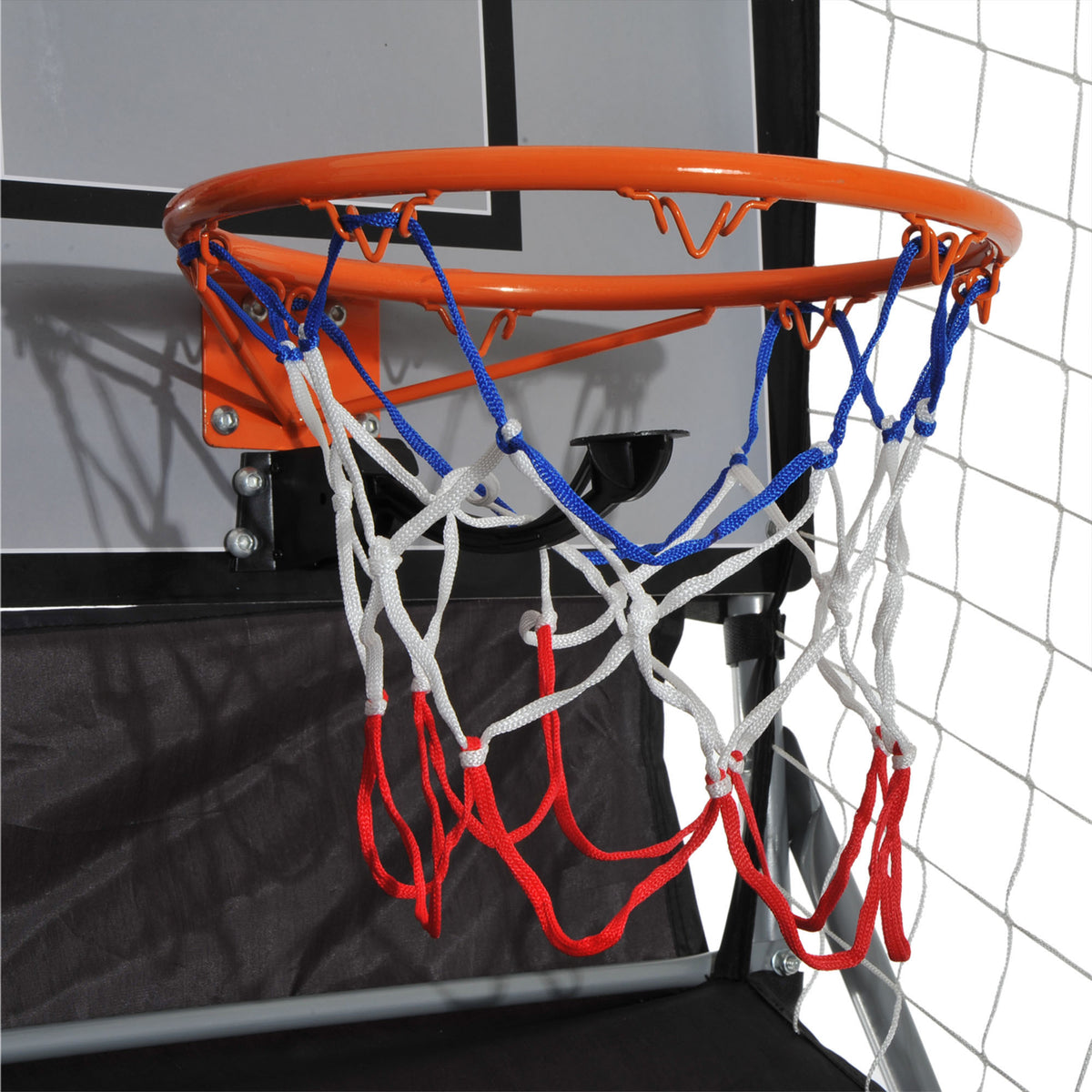 Jeu de basketball arcade pliable à 2 panier 4 balles pompe de gonflage, panier de basketball avec système de pointage, 4 bouton fonctionnement et 8 modes, 205x110x205cm, noir et blanc