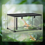 Boîte à reptiles boîte d'élevage de reptiles habitat de terrarium transparent couvercle coulissant noir