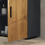 Meuble sous vasque lavabo meuble de salle de bain 2 portes avec étagère 60 x 30 x 60 cm gris anthracite et aspect bois