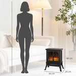 Cheminée électrique avec effet flamme 3D, 1800/900 W, fausse cheminée décorative, thermostat réglable, 39x24x48cm, noir-2
