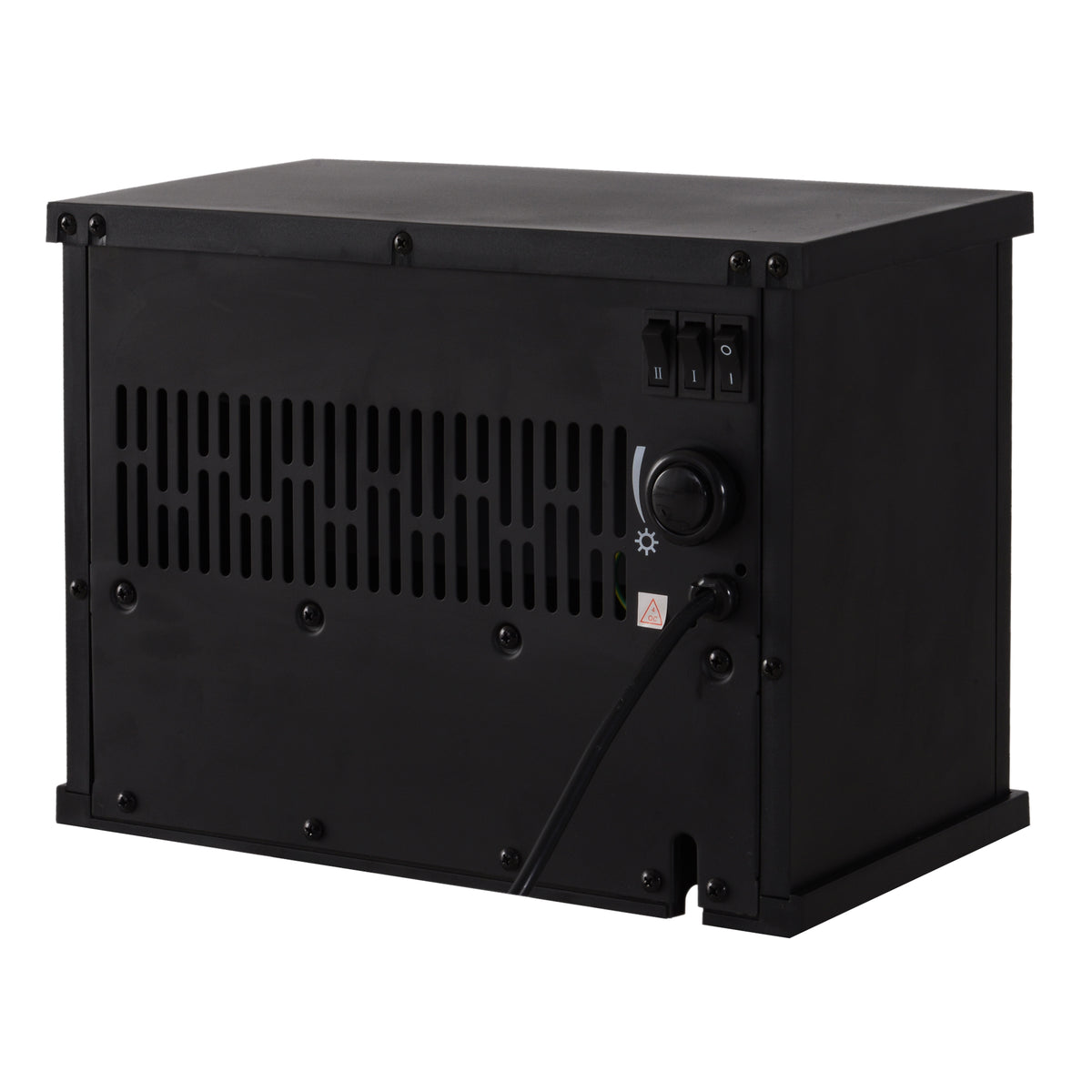 Cheminée électrique à Effet de Flamme poêle Style Contemporain Thermostat 600-1200 W Noir