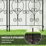 Lot de 2 Supports pour Plantes Grimpantes, Treillis de Jardin, pour Légumes, Vignes, Fleurs, en Métal, 50 x 180 cm, Noir