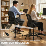 Chaise de bureau en maille, chaise d'ordinateur avec accoudoirs rabattables, hauteur réglable, repose-pieds, noir