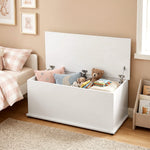 Storage chest, storage bench with flip-top lid and safety hinges, shoe bench, entryway furniture, hallway, bedroom, living room, 100 x 40 x 40 cm, white