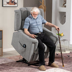 Fauteuil releveur électrique avec fonction massage et chauffage, fauteuil relax électrique dossier inclinable gris foncé