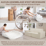 Canapé 3 places en velours côtelé 230 cm, canapé moderne, pas de montage nécessaire, beige-6
