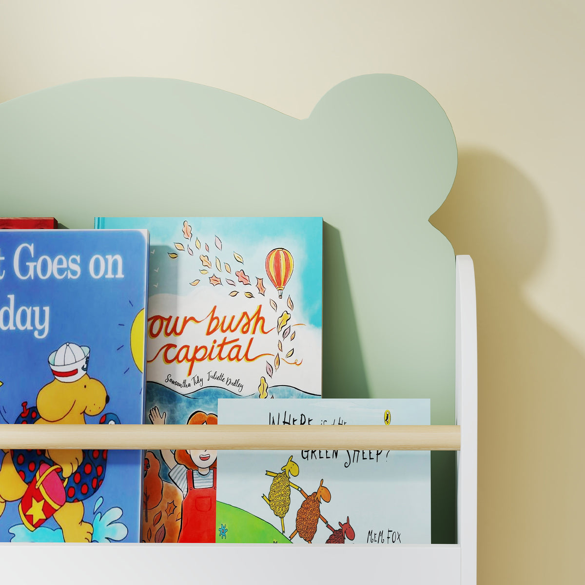 Bibliothèque pour enfant, rangement livre enfant 3 niveaux pour salle de jeux, chambre d'enfant, vert