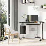 Bureau informatique design en mdf 100 L x 52 I x 75H cm noir et blanc